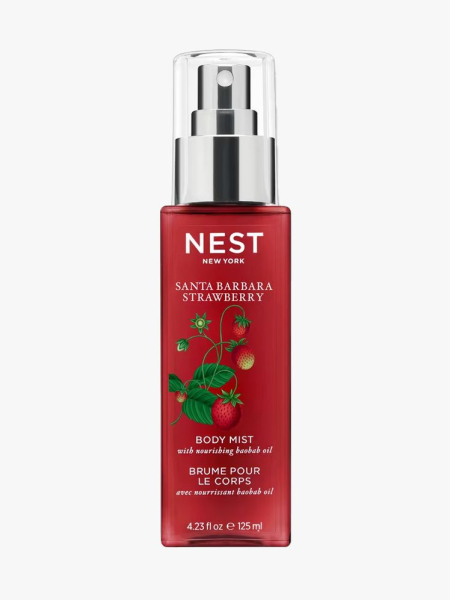 Nest New York Santa Barbara Strawberry Body Mist in branded component on a light gray background